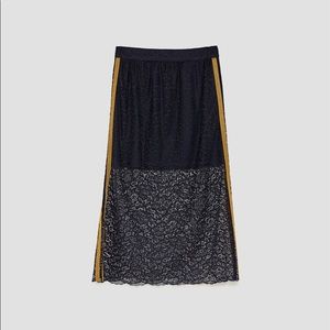 Zara Lace Midi Skirt